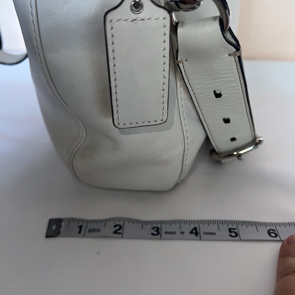 Coach White Leather Chelsea Hobo Bag Purse Dec 2009 F14018 Sky Blue Interior EUC - Picture 8 of 11